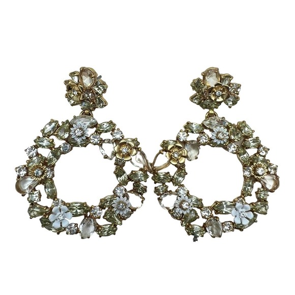 J.CREW Jewelry - J.Crew Watusi Floral Rhinestone Earrings